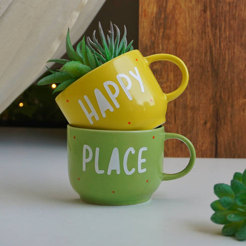 Happy Place | Ceramic Wall Planter | Table Accessory | Personalised Gift | Home Decor